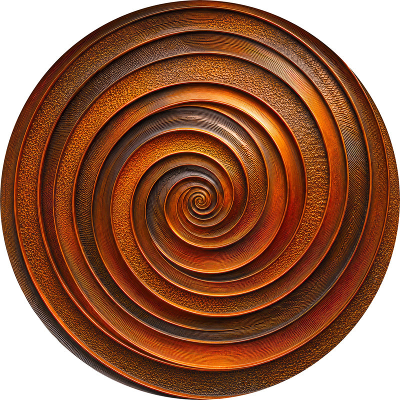 Copper Infinity Round Glass Wall Art
