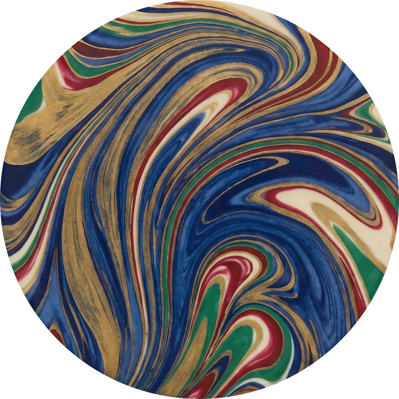 Jewel Tide Round Glass Wall Art