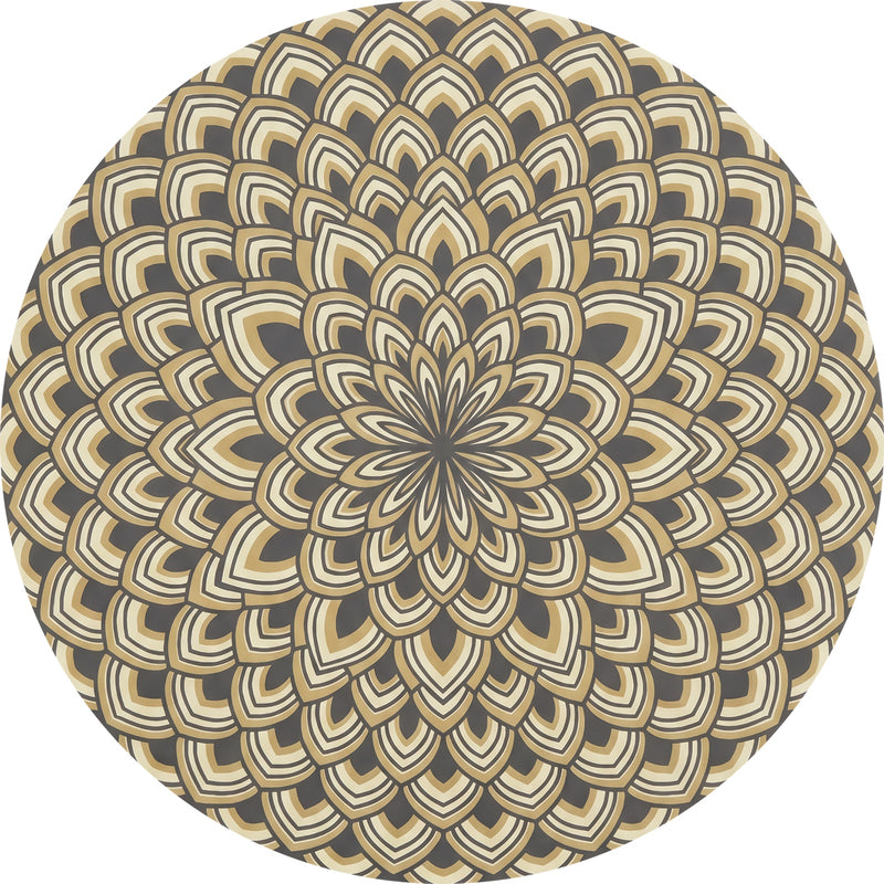 Radiant Petal Mandala Round Glass Wall Art