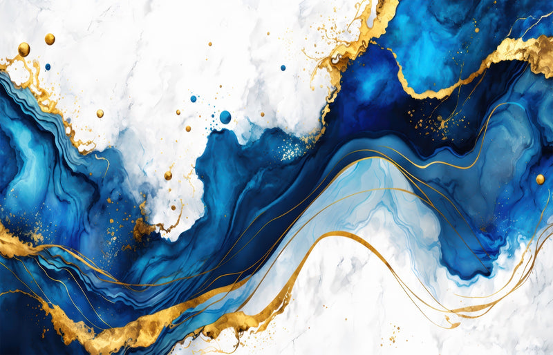 White & Blue Abstract