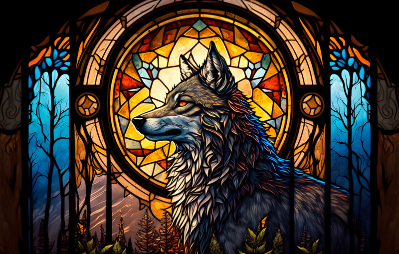 Wolf Stained Glass Effect