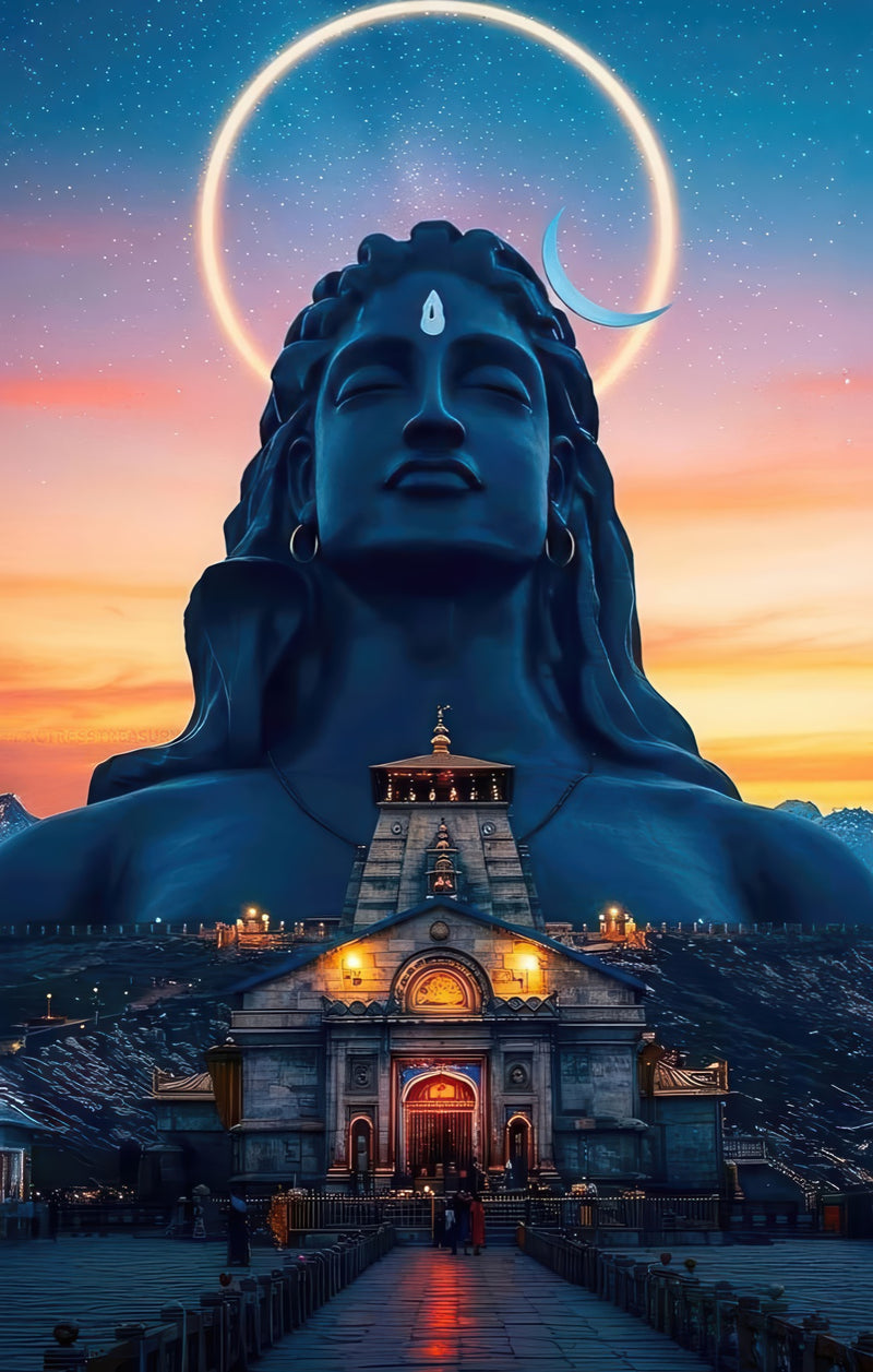 Celestial Shiva- Hinduism Tempered Glass Wall Art