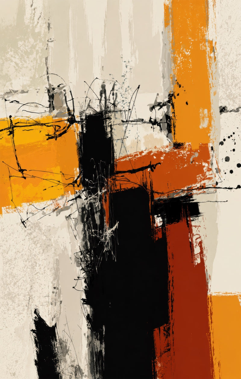 Urban Orange Crossroads Glass Wall Art