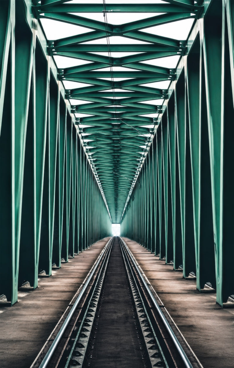 Emerald Railway Bridge Glass Wall Art