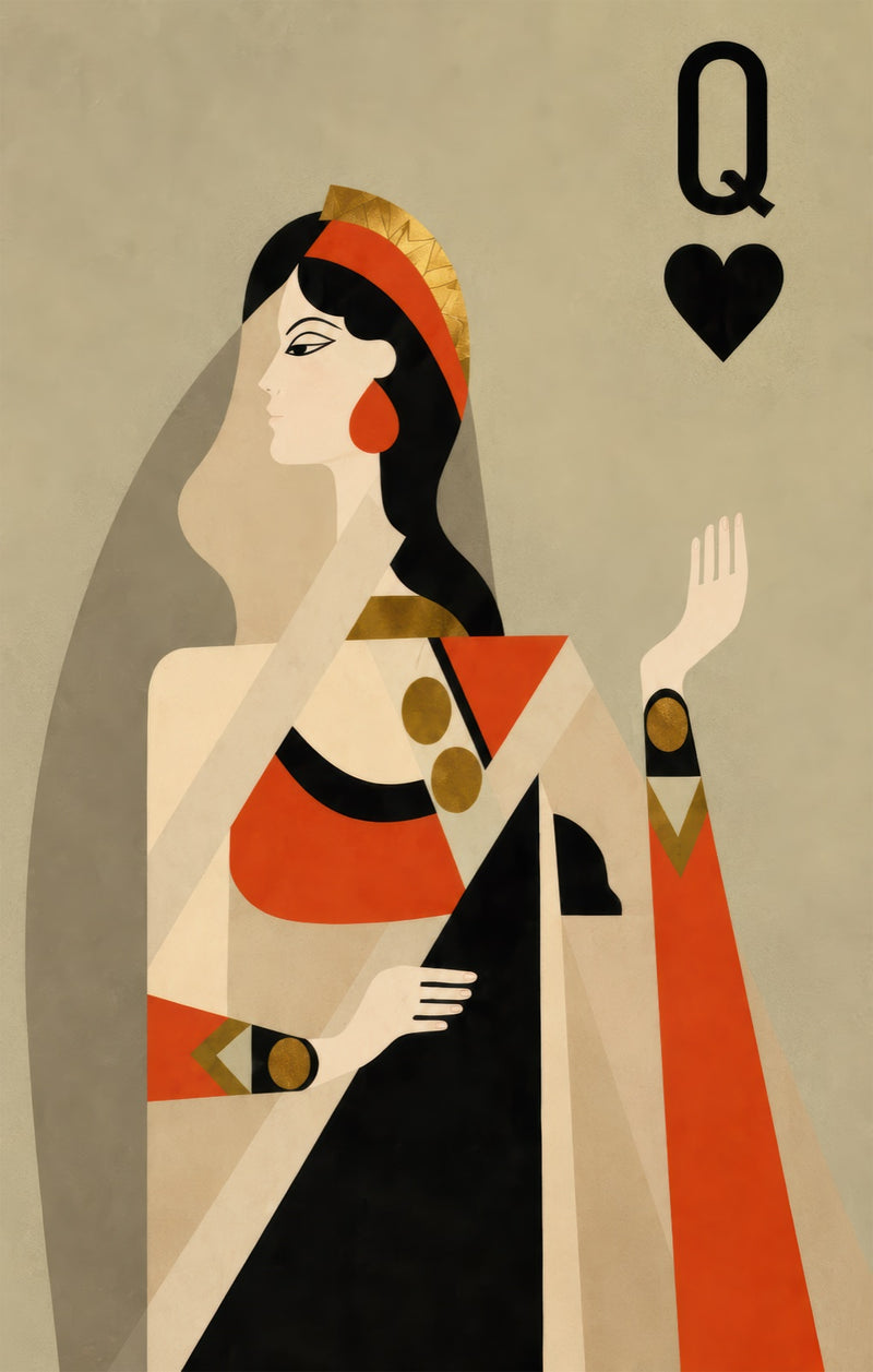 Queen Of Hearts Glass Wall Art