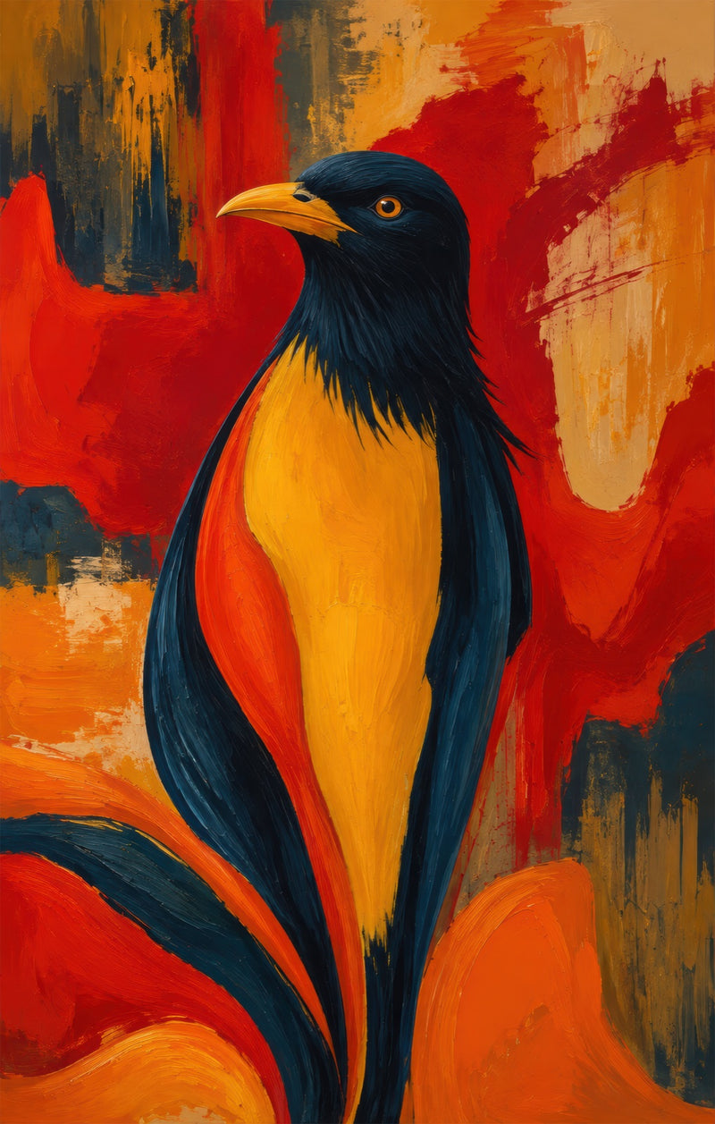 Tropical Songbird Glass Wall Art