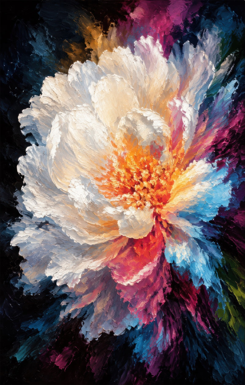 Midnight Peony Glass Wall Art