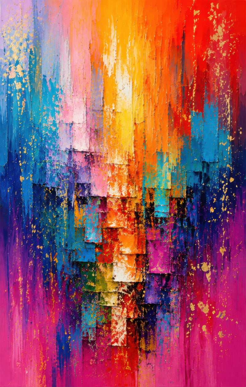 Chromatic Cascade Glass Wall Art