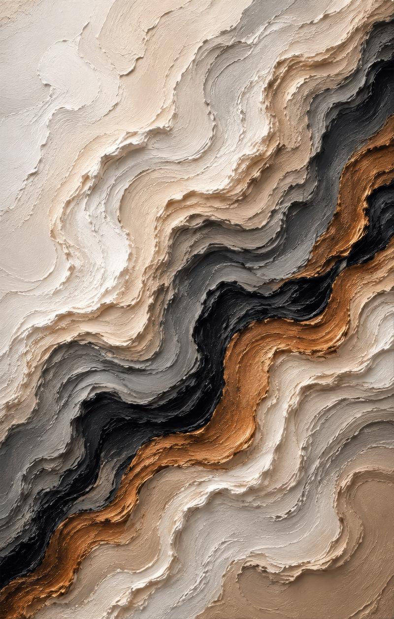 Gilded Earthflow Glass Wall Art