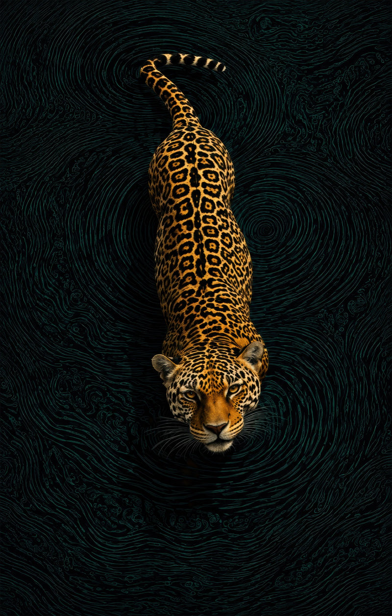 Midnight Jaguar Glass Wall Art