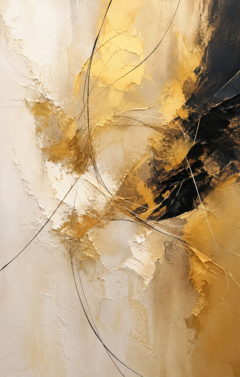 Golden Arc Glass Wall Art
