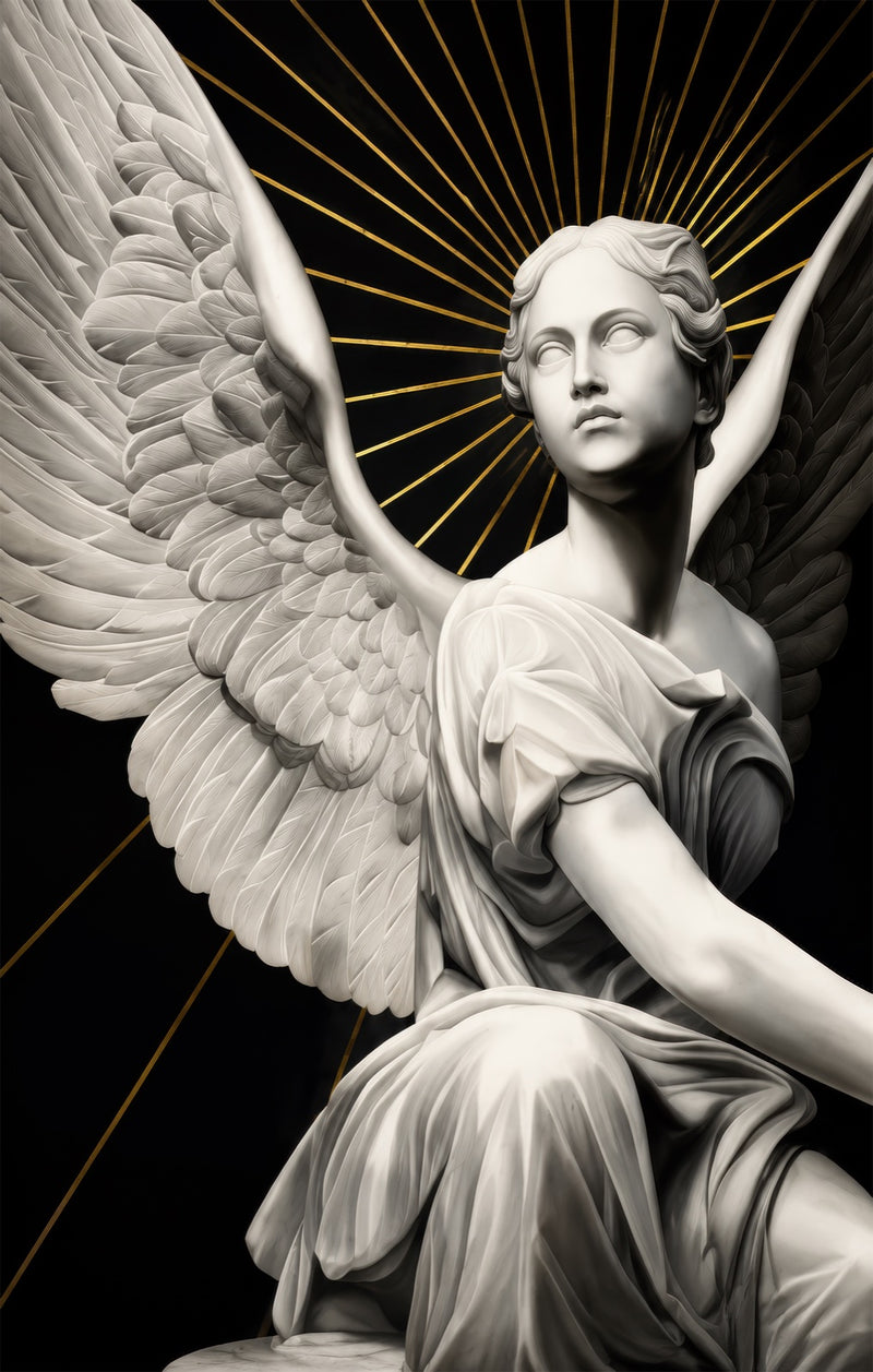 Radiant Angel Glass Wall Art