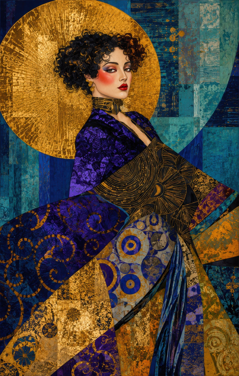 Golden Muse Glass Wall Art