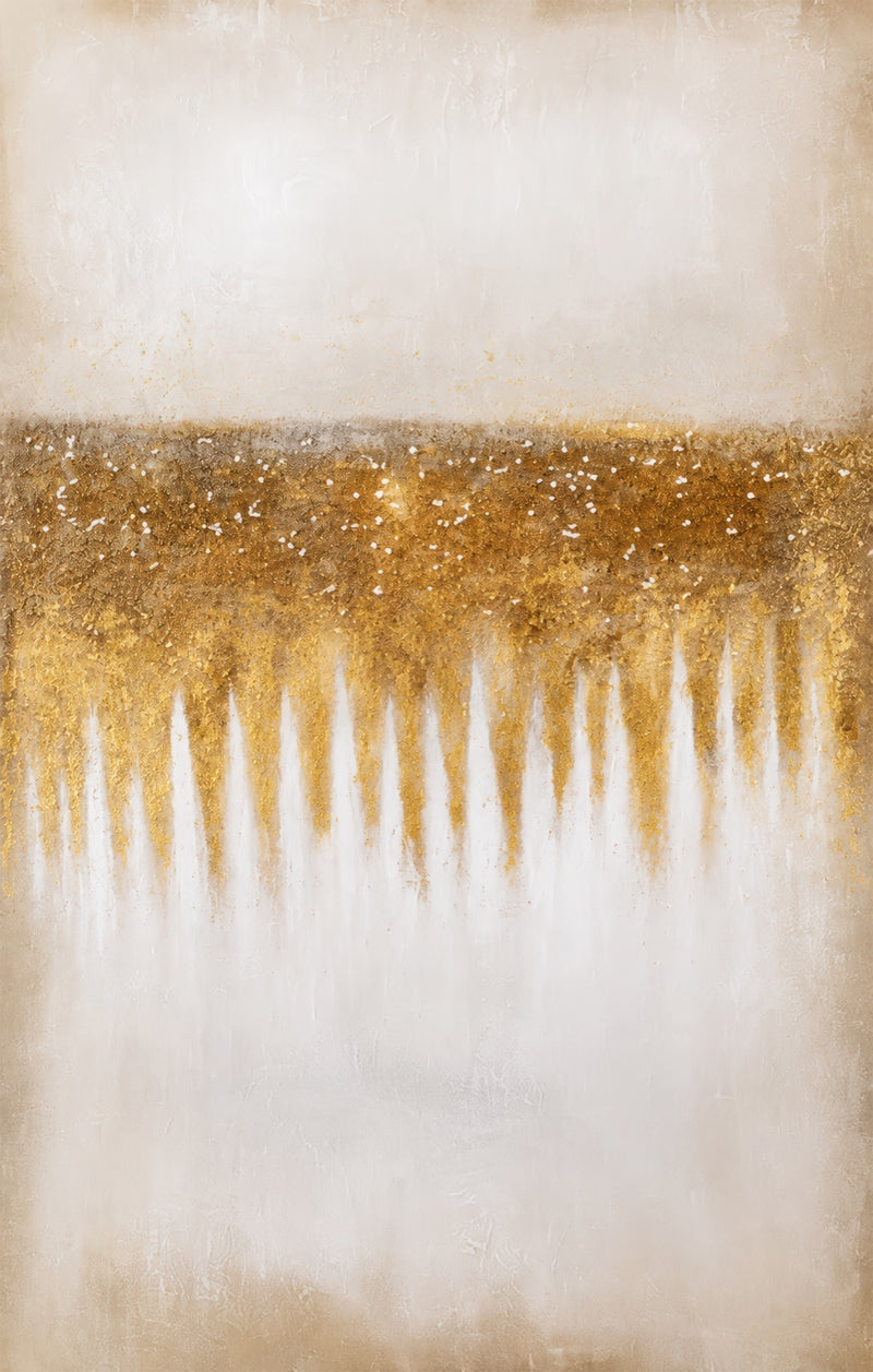 Golden Horizon Glass Wall Art