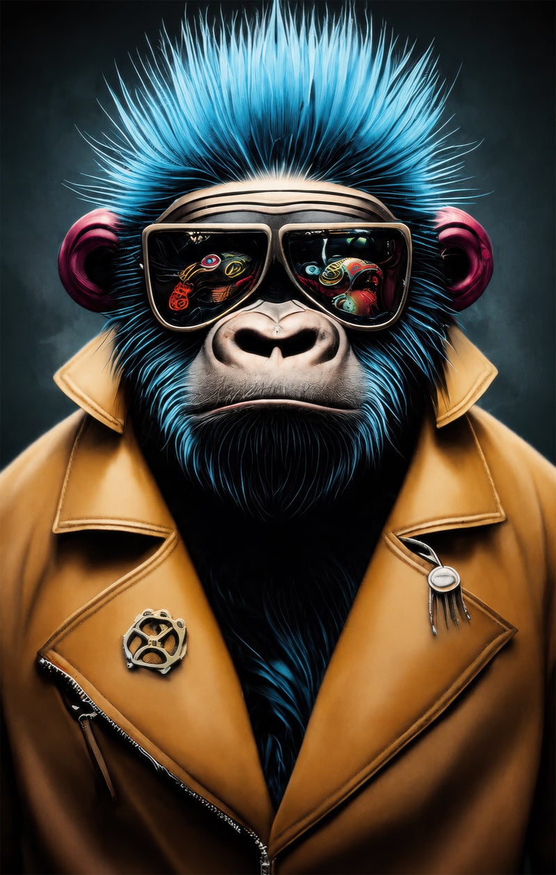 Cyber Gorilla Glass Wall Art