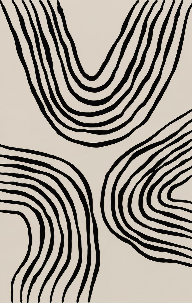 Flowing Contours Glass Wall Art