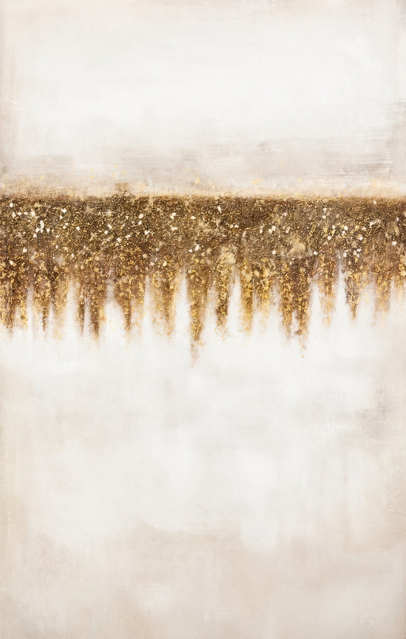 Gilded Horizon Glass Wall Art