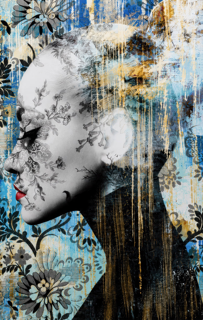 Floral Profile Glass Wall Art