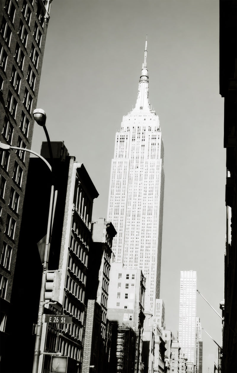 Empire State Monochrome Glass Wall Art