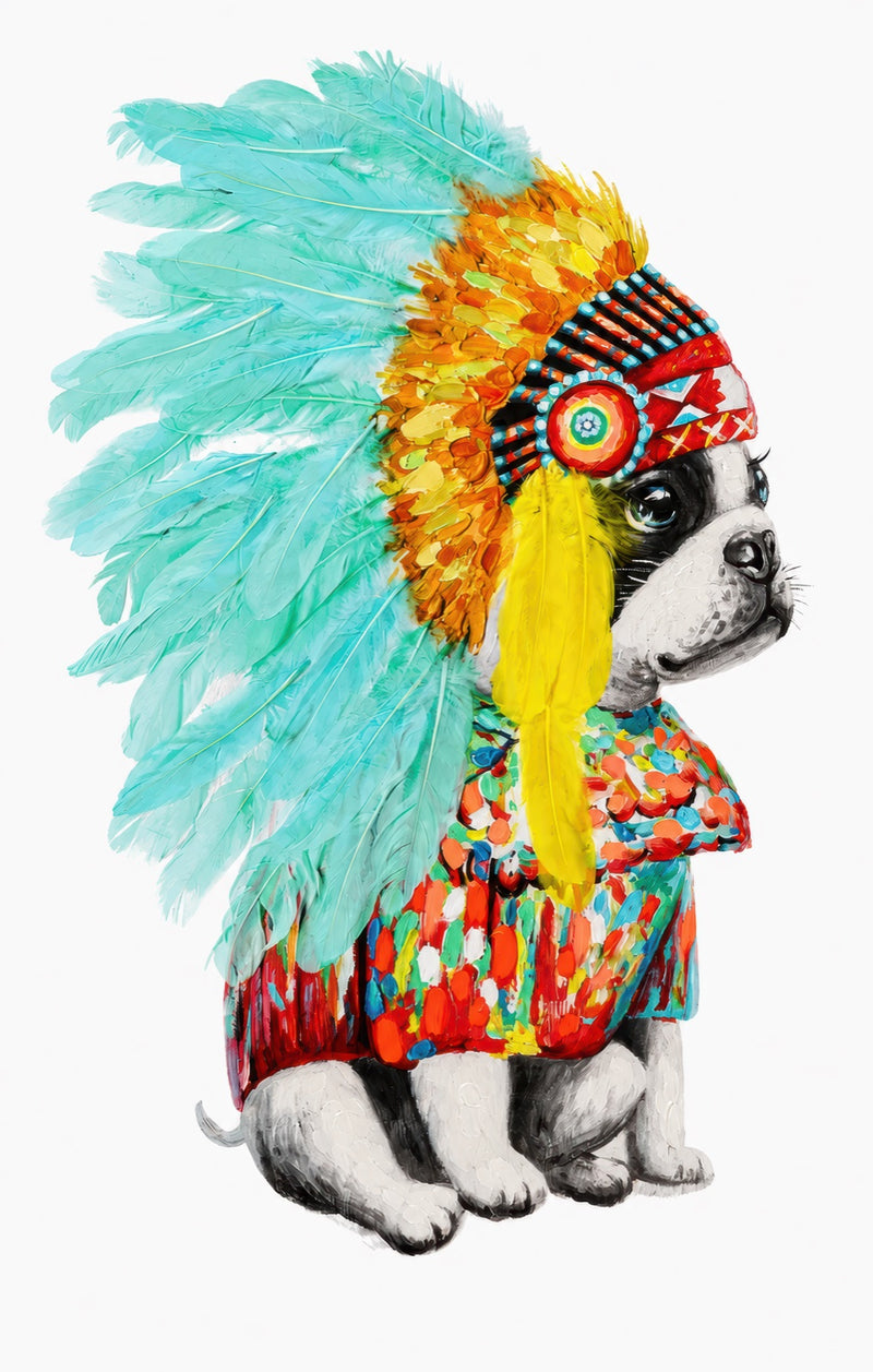 Little Tribal Chief Glass Wall Art