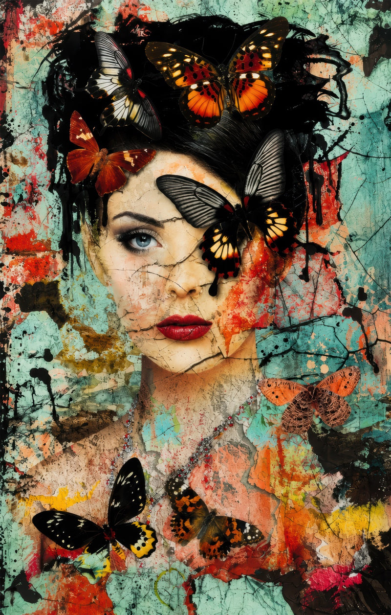 Butterfly Muse Glass Wall Art