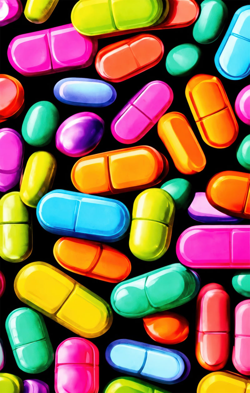Chromatic Capsules Glass Wall Art