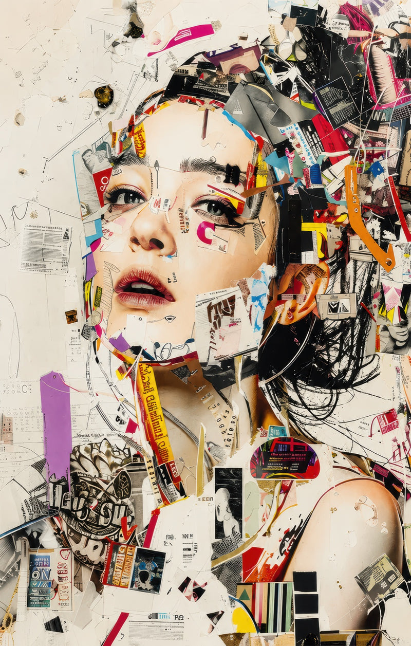Fragmented Fashion Muse Glass Wall Art