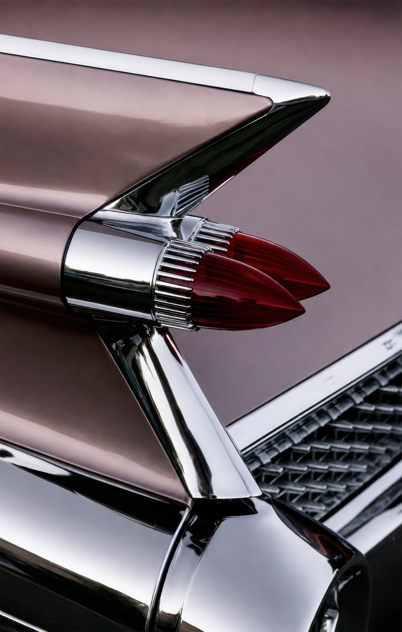 Chrome Tailfin Glass Wall Art