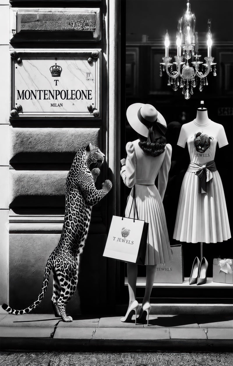 Milan Window Shopping Glass Wall Art