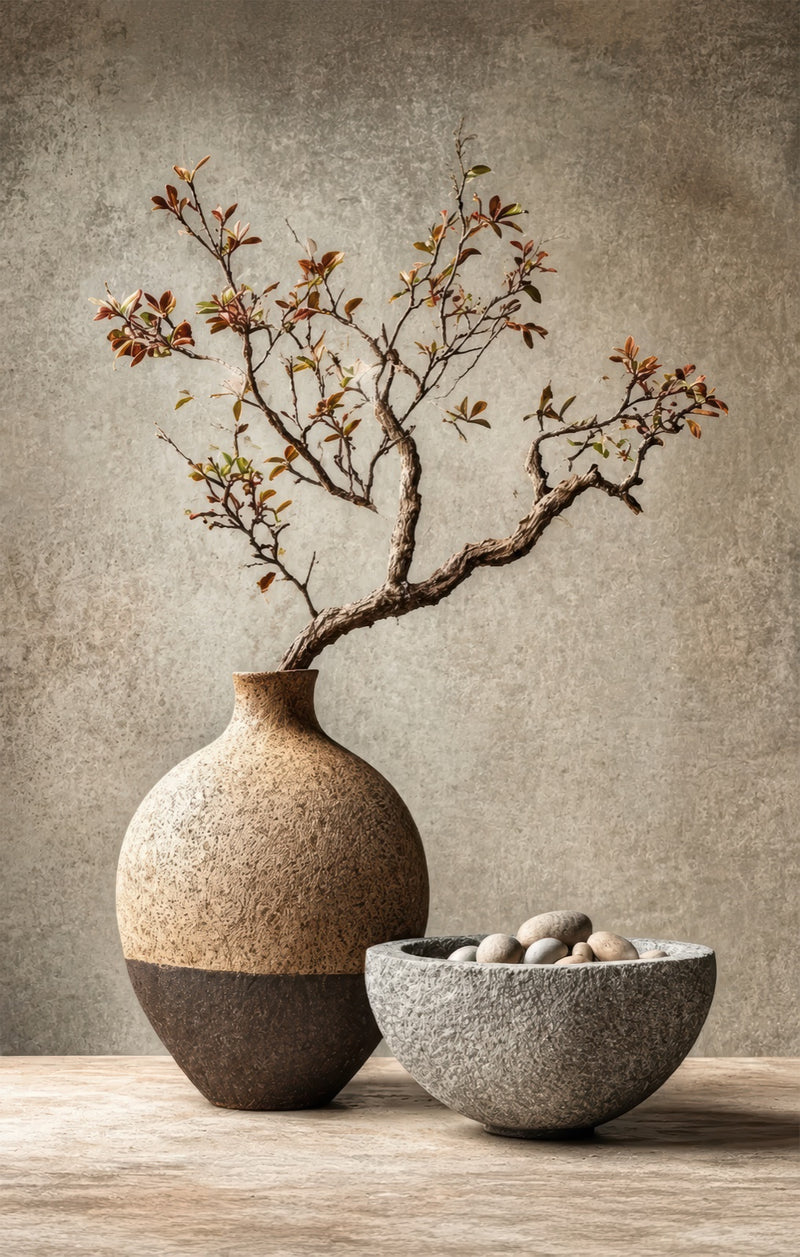 Zen Branch Still Life Glass Wall Art