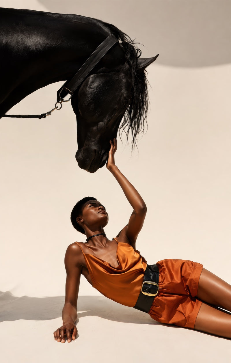 Bond With The Black Horse Glass Wall Art