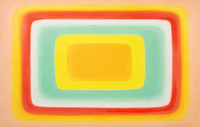 Warm Nested Rectangles Glass Wall Art