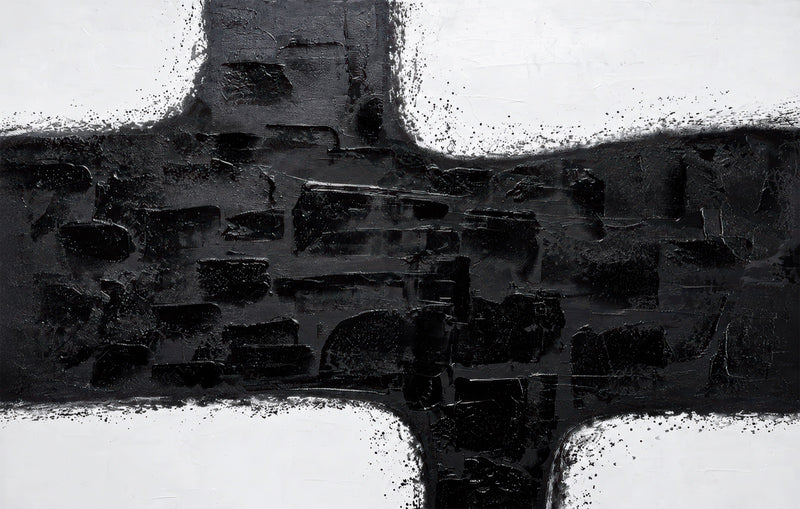 Monochrome Cross Abstraction Glass Wall Art