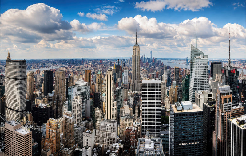 Manhattan Skyline Panorama Glass Wall Art