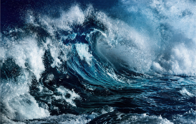 Powerful Ocean Wave Glass Wall Art