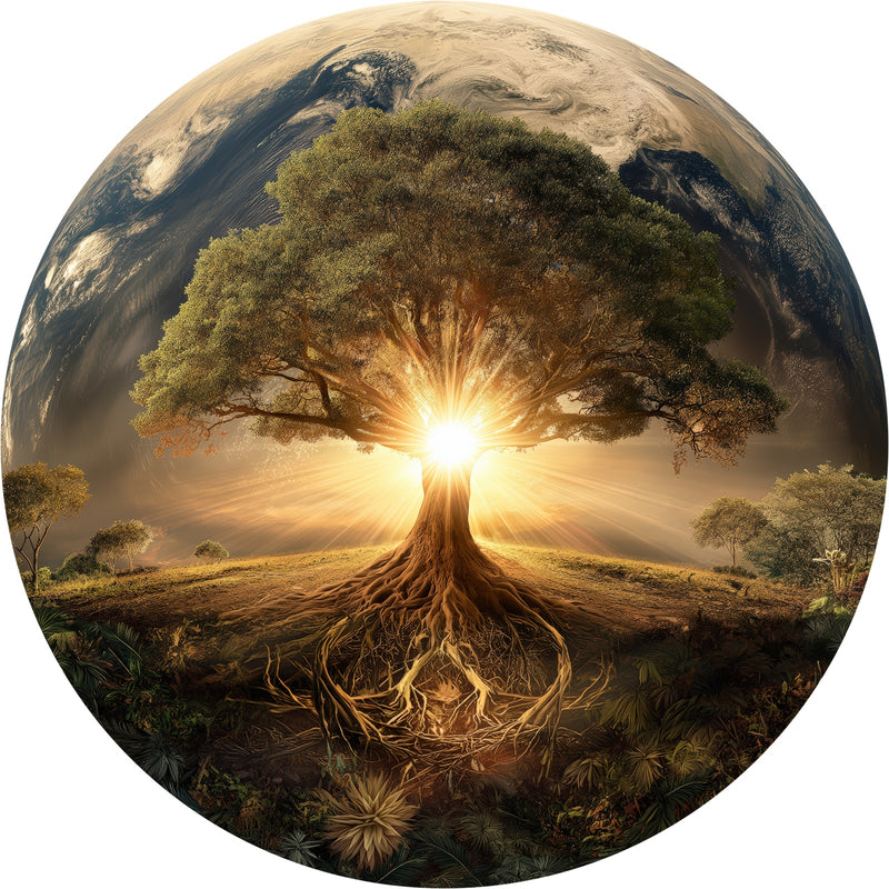 Earthrise Life Tree - Tempered Glass Wall Art