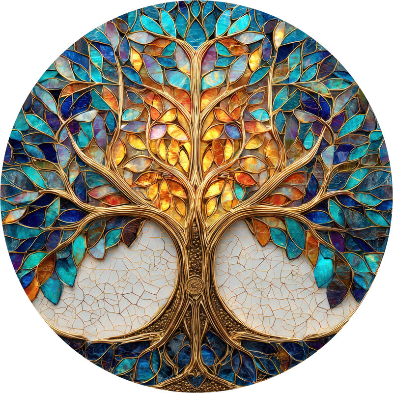 Stained Glass Tree - Tempered Glass Wall Art