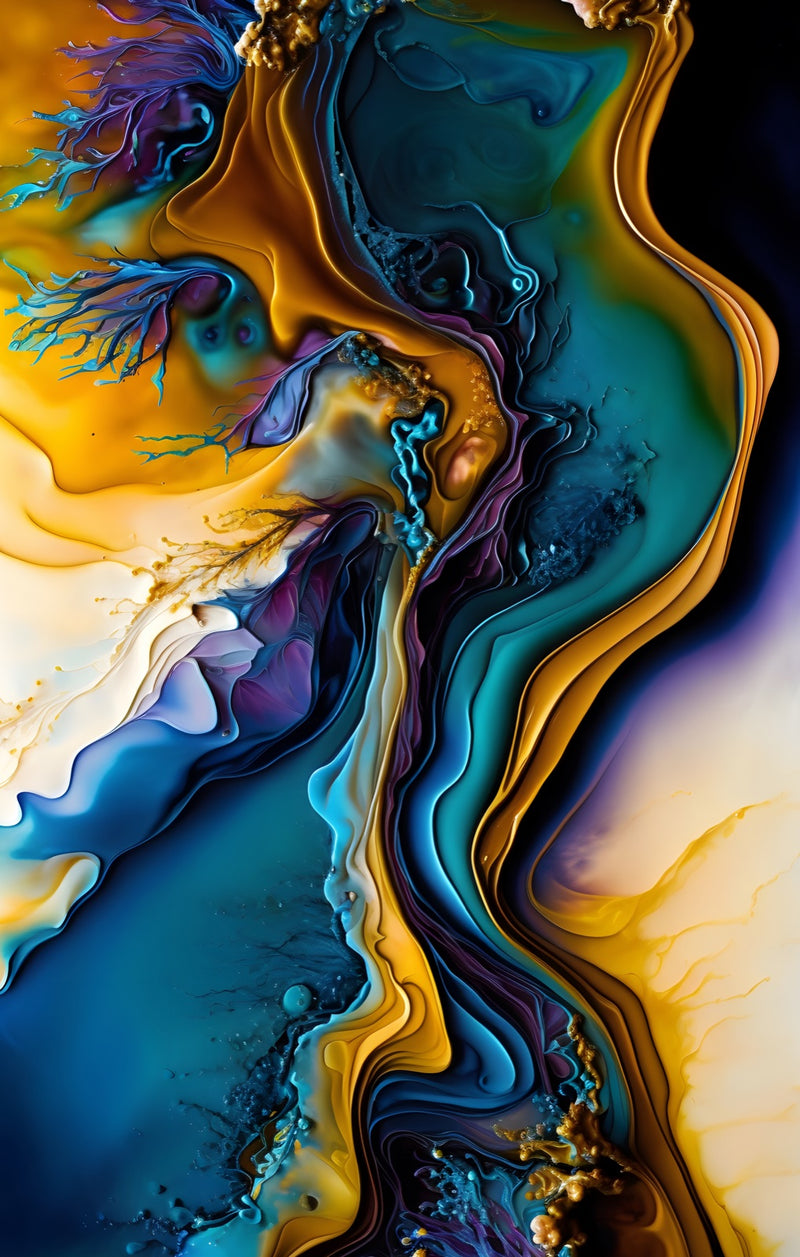 Abstract Veins - Tempered Glass Wall Art