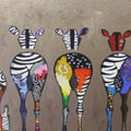 Artronauts Glass Print Colourful Zebras