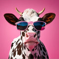 Artronauts Glass Print Cool Cow