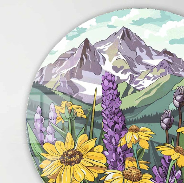 Purplish Natural - Rounded Glass Wall Art
