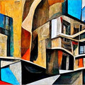 Artronauts Glass Print 92x36cm Colourful Apartments - Panoramic