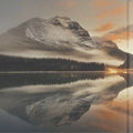 Artronauts Glass Print The Lake and Mountain