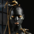 Artronauts Art Glass Print Gold-Lipped Woman II