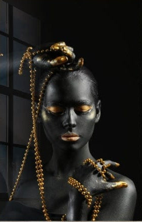 Artronauts Art Glass Print Gold-Lipped Woman II
