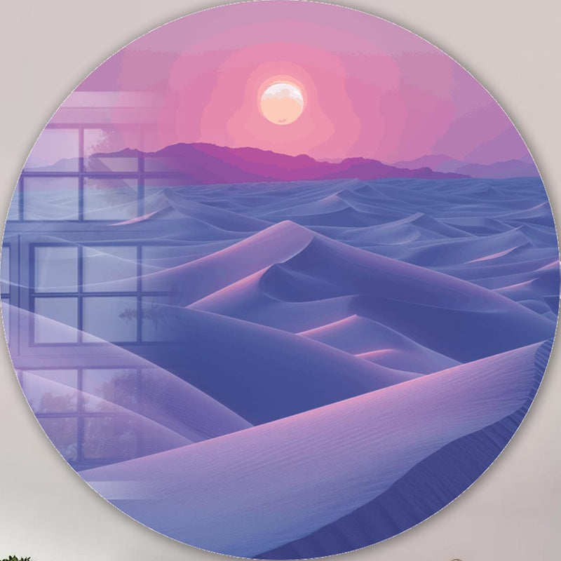 Twilight Dunes - Rounded Glass Wall Art