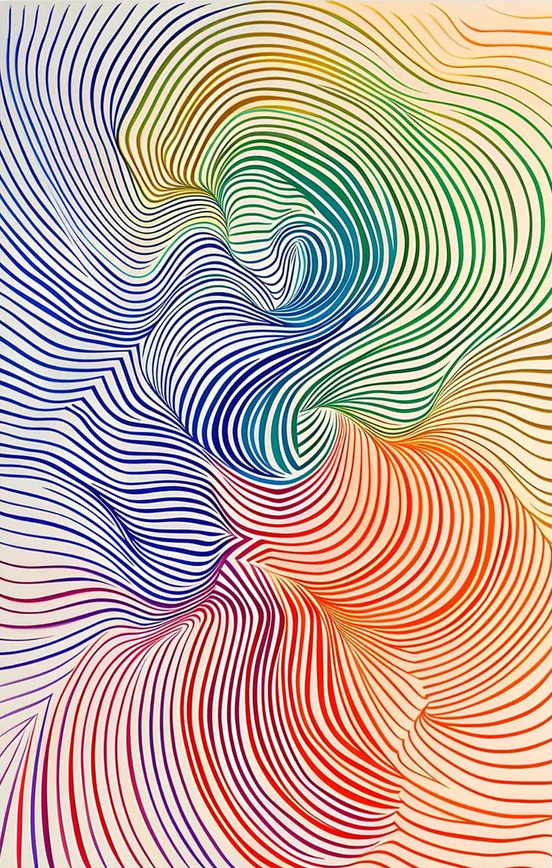 Flow Lines- Abstract Tempered Glass Wall Art