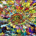 Artronauts Glass Print Colourful Spiral Stained Glass Patterns