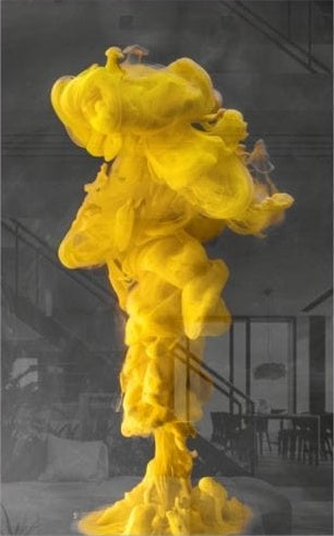 Artronauts Glass Print Yellow Smoke