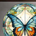 Stained ButterfIy VI - Rounded Glass Wall Art